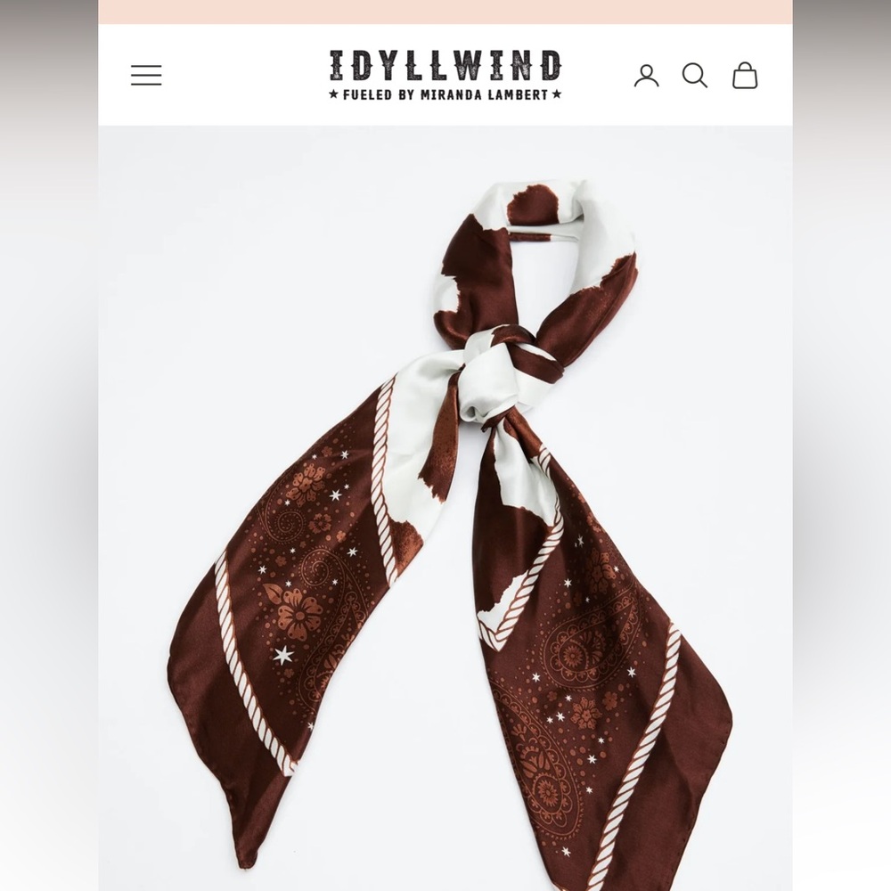 BROWN SPOTTED COW SILK WILD RAG